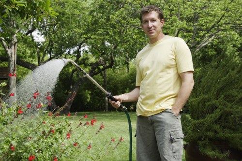 Hard and soft landscaping features in a Chiswick garden